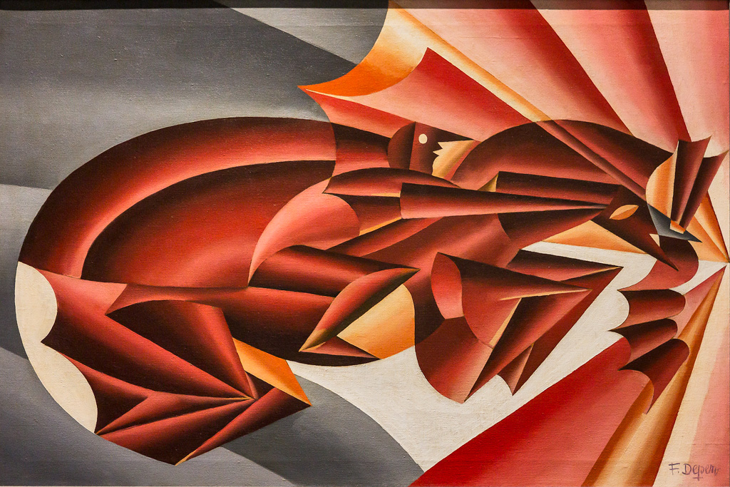 Museo Novecento: Nitrito in velocità, di Fortunato Depero, 1932. Olio su tela.