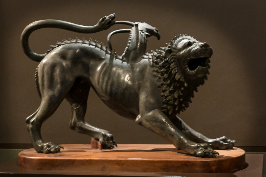 Museo Archeologico Nazionale (MAF): la chimera, statua etrusca in bronzo di fine V-inizi IV secolo a.C.