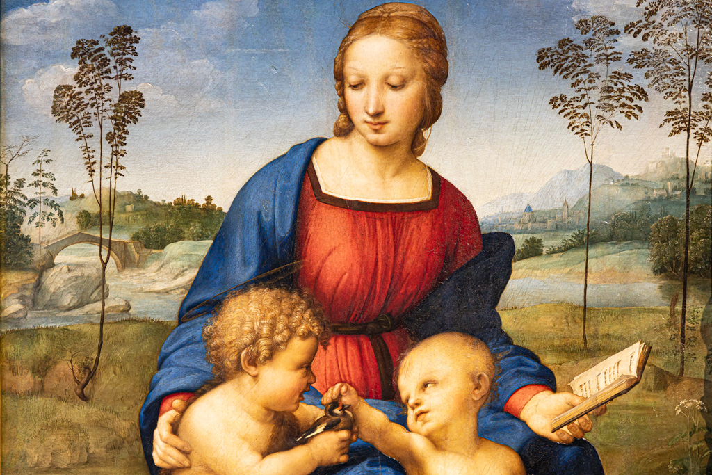 Galleria degli Uffizi: Madonna del Cardellino, di Raffaello Sanzio, 1506.