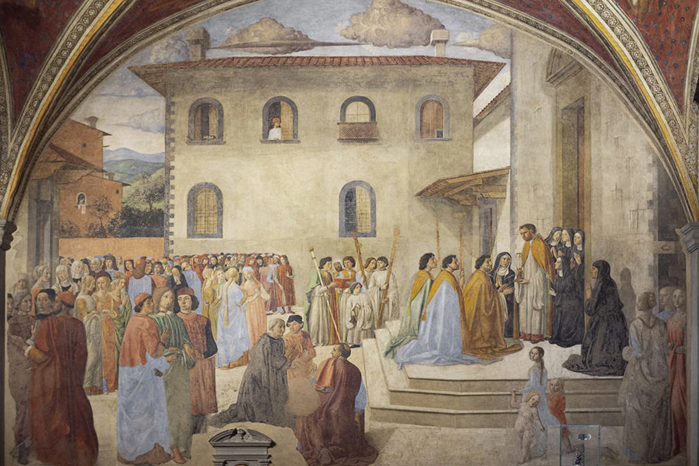 Chiesa di Sant’Ambrogio: particolare degli affreschi della Cappella del Miracolo del Sacramento, di Cosimo Rosselli, 1486.